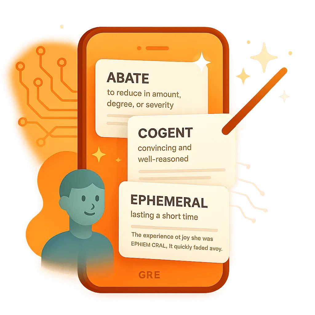 GRE vocabulary flashcards powered by AI